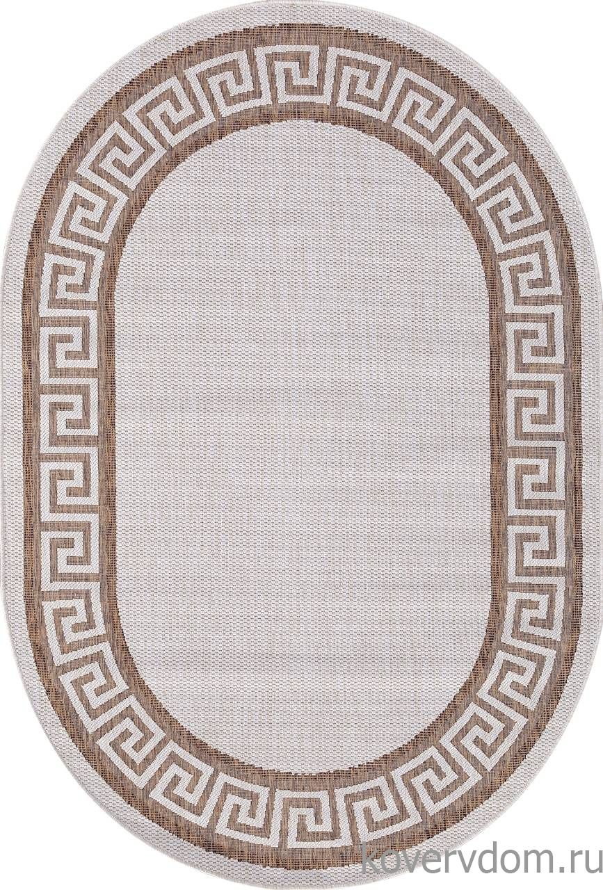 Ковер циновка VEGAS S002 CREAM-BROWN Овал Ковер циновка VEGAS S002 CREAM-BROWN Овал