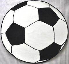 Круглый ковер детский белый AMIGO Футбольный мяч КРУГ