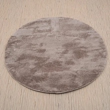 Ковер из Турции с длинным ворсом из искусственного меха Chic 1000A BROWN_3000 круг