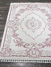 Пушистый круглый ковер HUNKAR 07857A FUCHSIA /WHITE