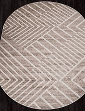 Пушистый круглый ковер DIOS F438 BEIGE Овал