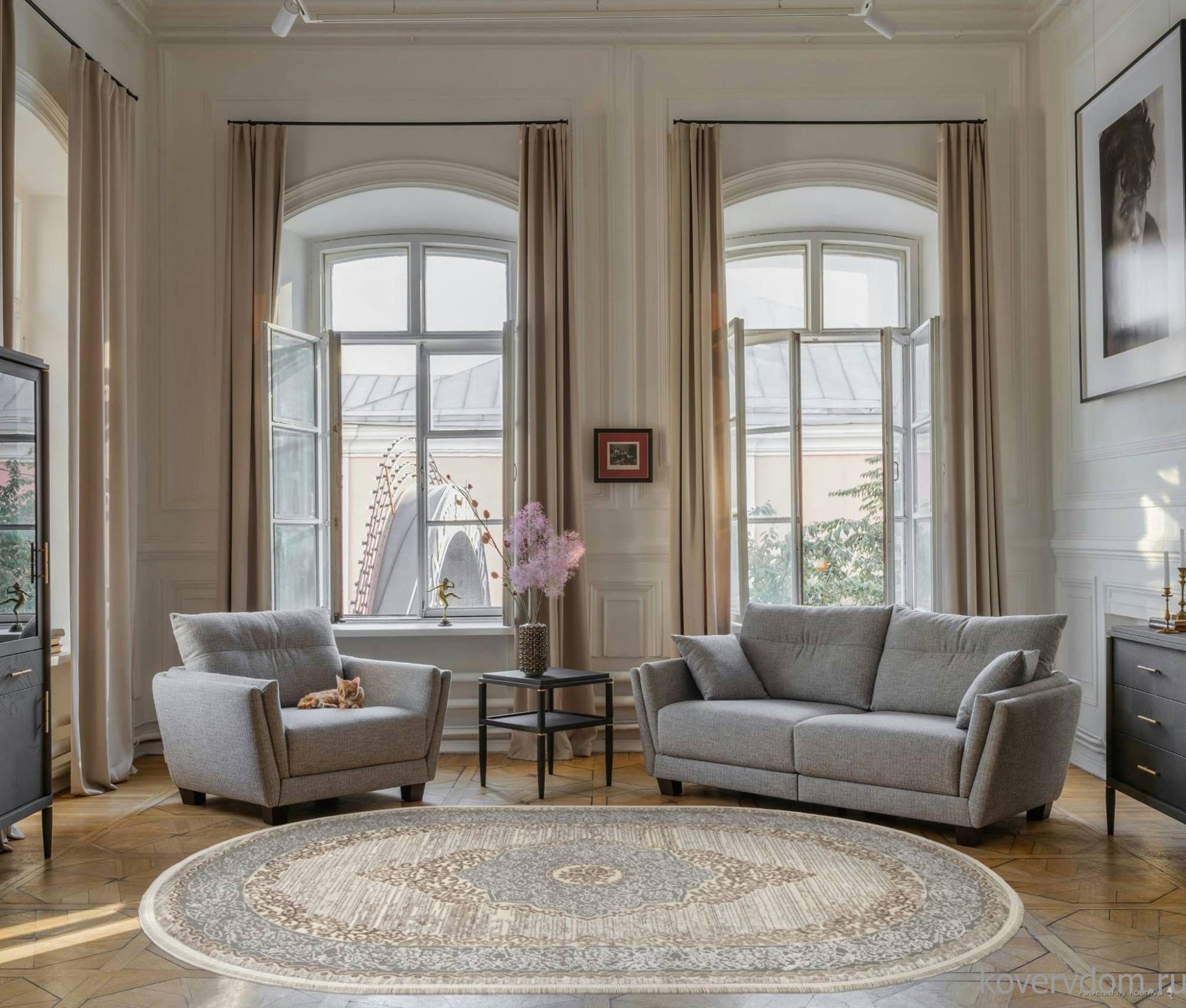 Ковер MARMARIS 26913A GRY / D.BEIGE Овал