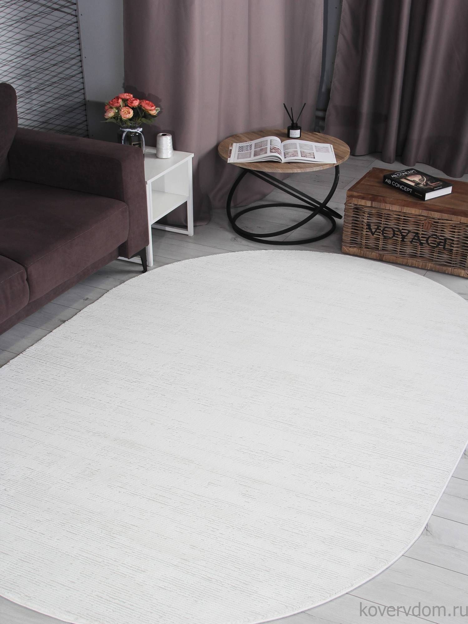 Ковер NENSI GL091W WHITE / WHITE Овал