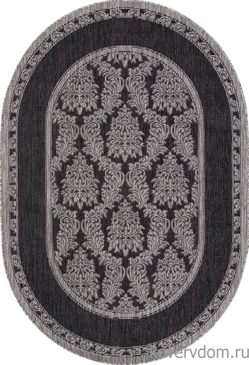 Ковер циновка VEGAS S001 BLACK-GRAY Овал Ковер циновка VEGAS S001 BLACK-GRAY Овал